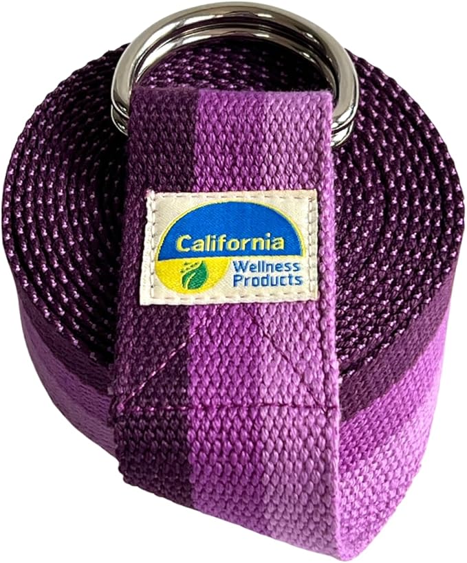 California Yoga Strap | Yoga Belt with Safe Adjustable D-Ring Buckle for Pilates | Stretching Strap | Exercise Bands | Phy...