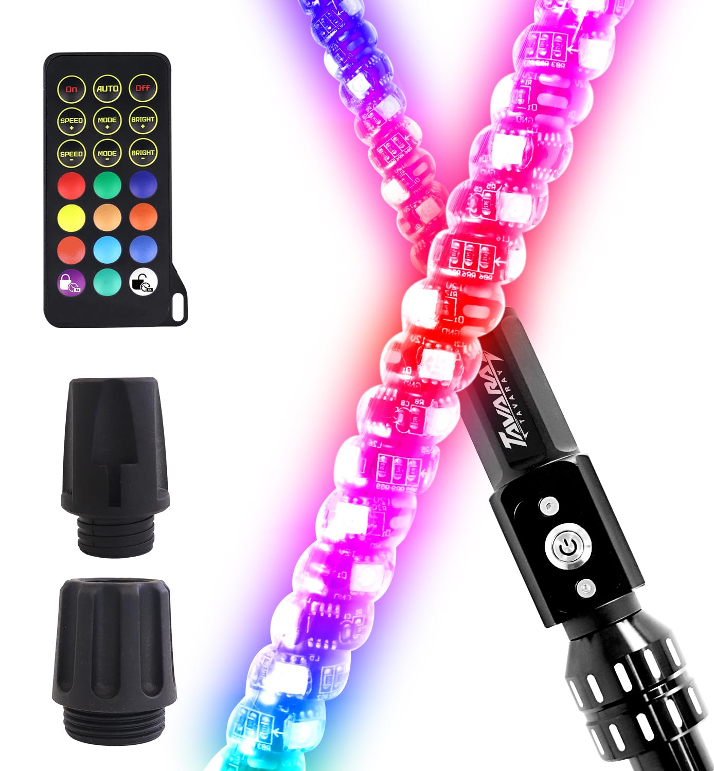Tavaray 3Ft Boat Navigation Lights  Nav Lights For Boats With 600+ Dynamic Rgb Patterns  Remote Control  2Nm Coast Guard Compliant  360 Visibility  Boat Stern Light With Top White Led
