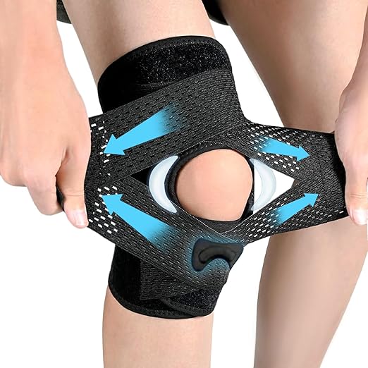 Realtop Knee Brace with Side Stabilizers for Knee Pain Relief Adjustable Compression Support with Breathable Air Mesh for ...