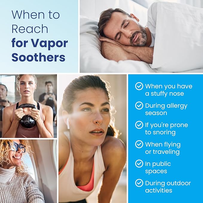 Mentholated Nasal Dilators for Breathing, Congestion, and Snoring - 28 Count Dual-Action Nose Inserts for Daytime and Nighttime Use - Hidden Nostril Opener Clips Last Up to 12 Hours - Peppermint