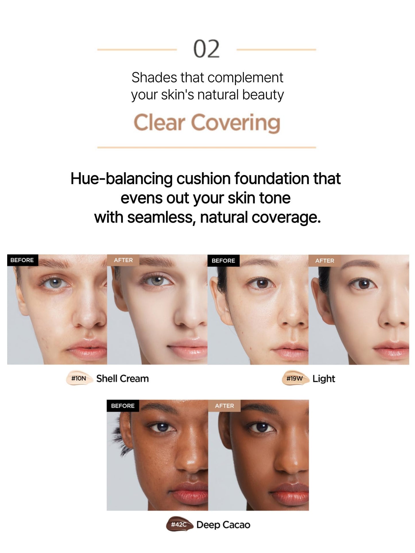 JUNG SAEM MOOL Essential Skin Nuder Cushion 19W Light 0.49 Fl Oz, No Refill, Natural Radiant Finish Cushion Foundation with Buil
