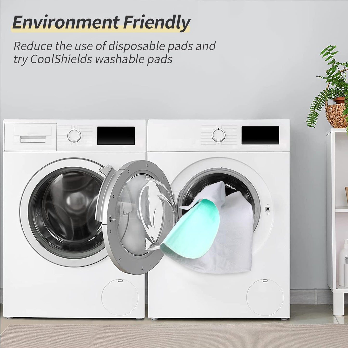 CoolShields Waterproof Bed Pads Incontinence 34'' x 36'' (2 Pack) Washable Reusable Bedwetting Mattress Protector Pad for Kids, Adults, Elderly, and Pets