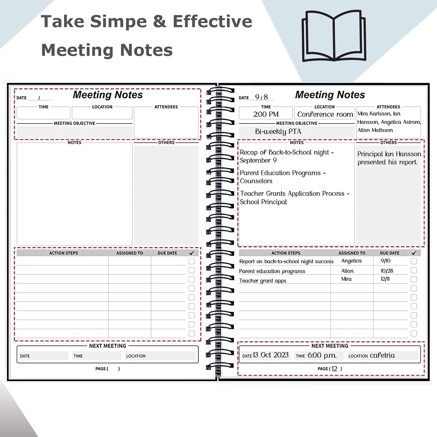 2 Pack Notebooks for Work 7" X 10" - Meeting Notebooks for Note Taking - Professional Notebooks for Work Organization,Business Daily Planner Undated,Office Notebooks 240 Pages