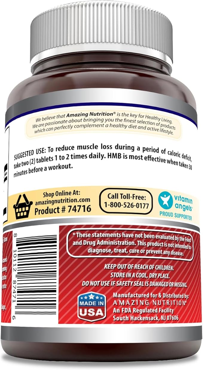 Amazing Formulas HMB 2000mg per Serving Tablets Supplement | Non-GMO | Gluten Free | Made in USA (240 Count)