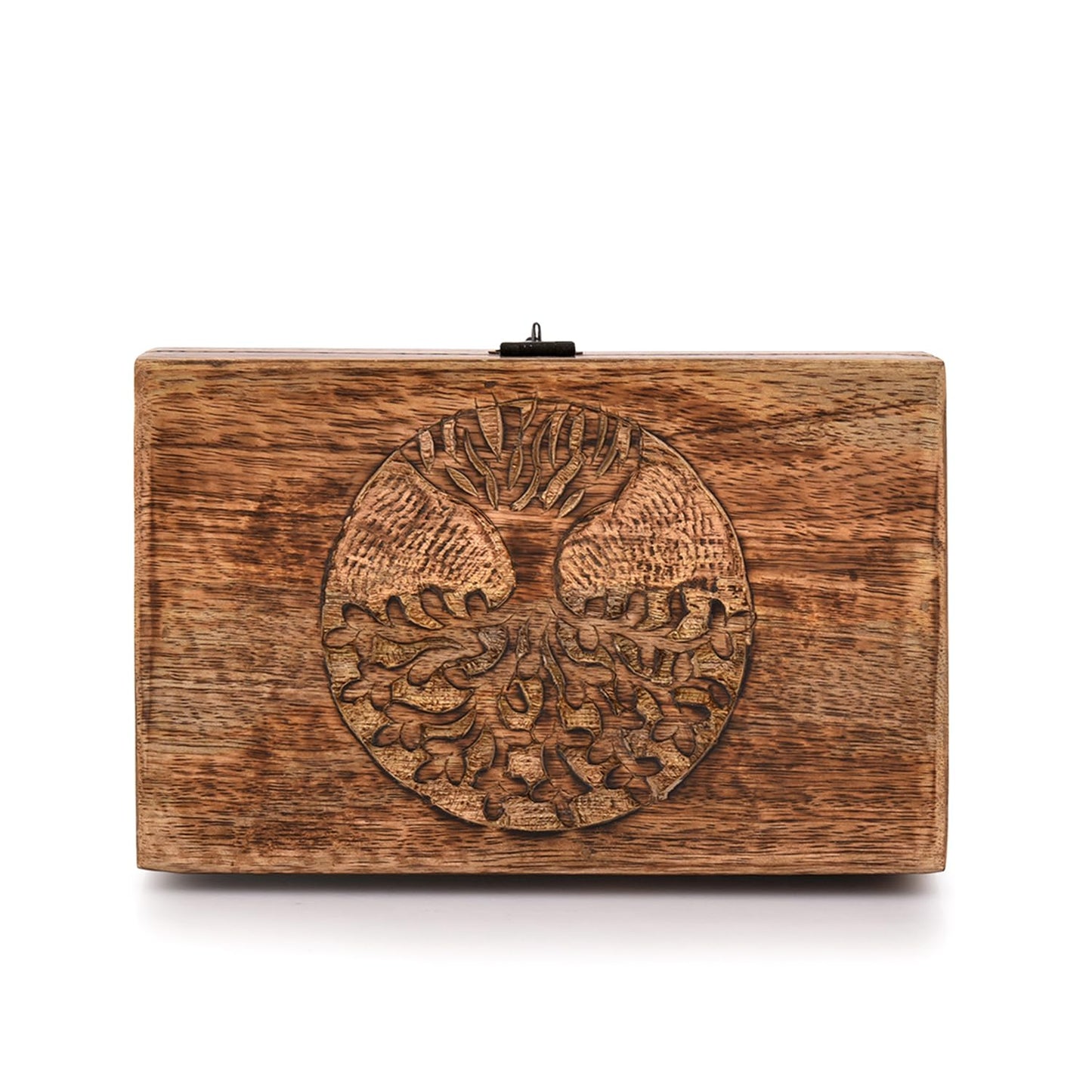 Samhita Handmade Mango Wood Tree of Life Engraving Beautifully Keepsake Box Jewellery Organiser Unique Gift Ideas for Men & Wome