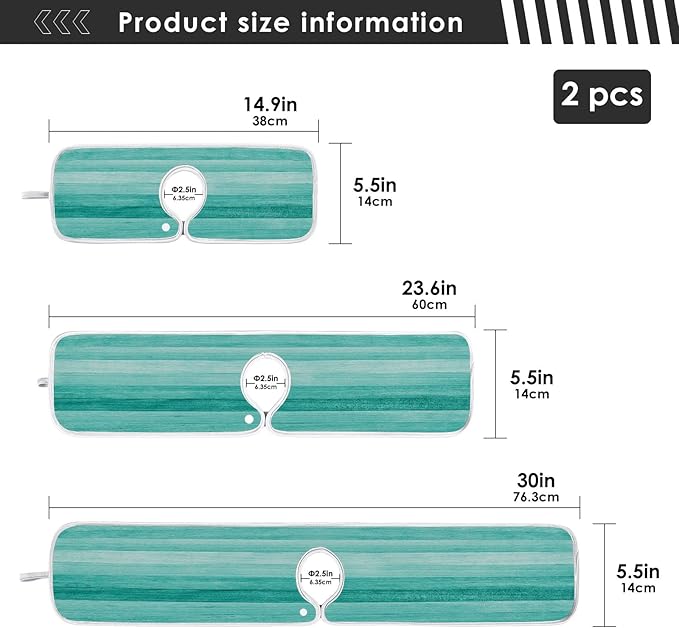 Kitchen Faucet Absorbent Mat,Teal Turquoise Green Wood Water Splash Guard for Sink, Faucet Drip Catcher Thicken Sponge Microfiber Faucet Water Catcher Mat Sink Absorbent Mat for Kitchen 30x5in 2 Pack