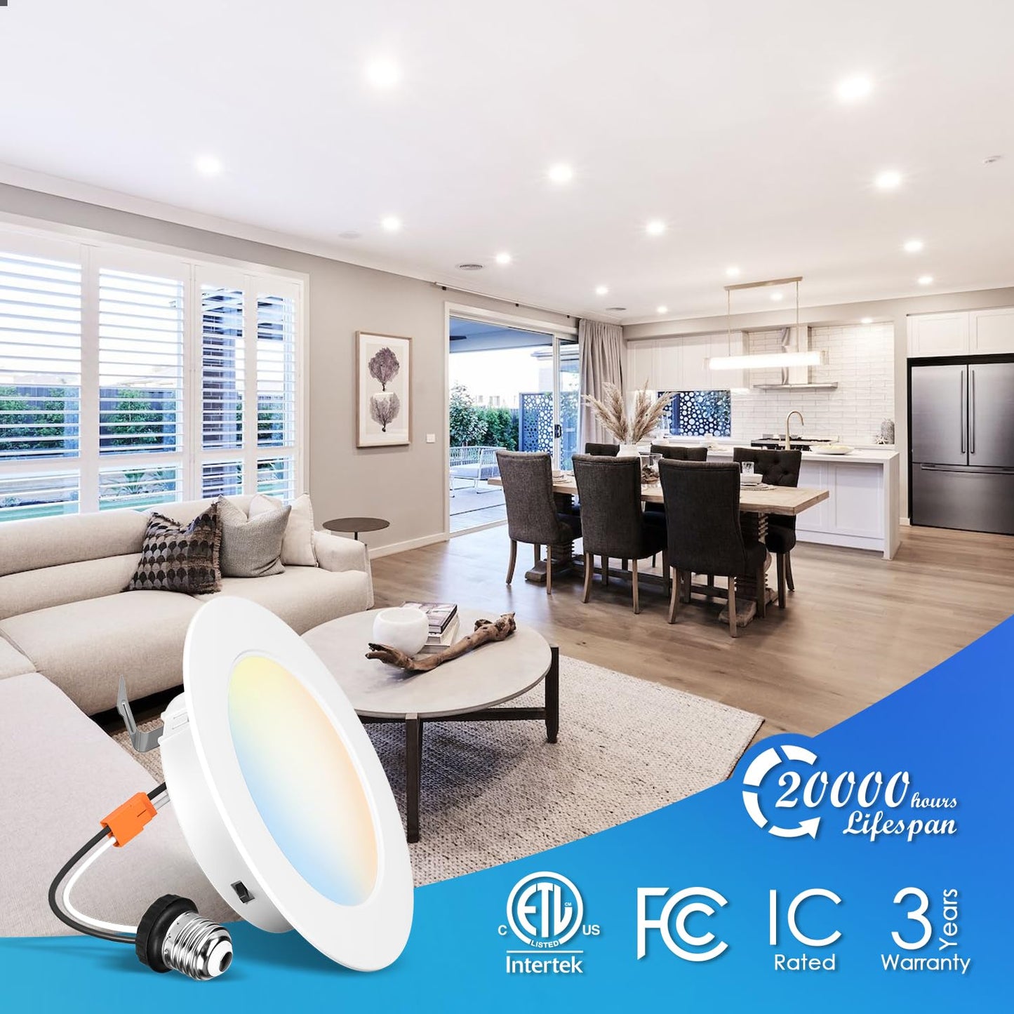 Lvwit 24 Pack 4 Inch Led Recessed Lighting  5Cct Dimmable 4 Inch Retrofit Led Recessed Lights  2700K/3000K/4000K/5000K/6000K Selectable  7W=85W  700Lm  Ic Rated Can Lights For Ceiling Fixtures