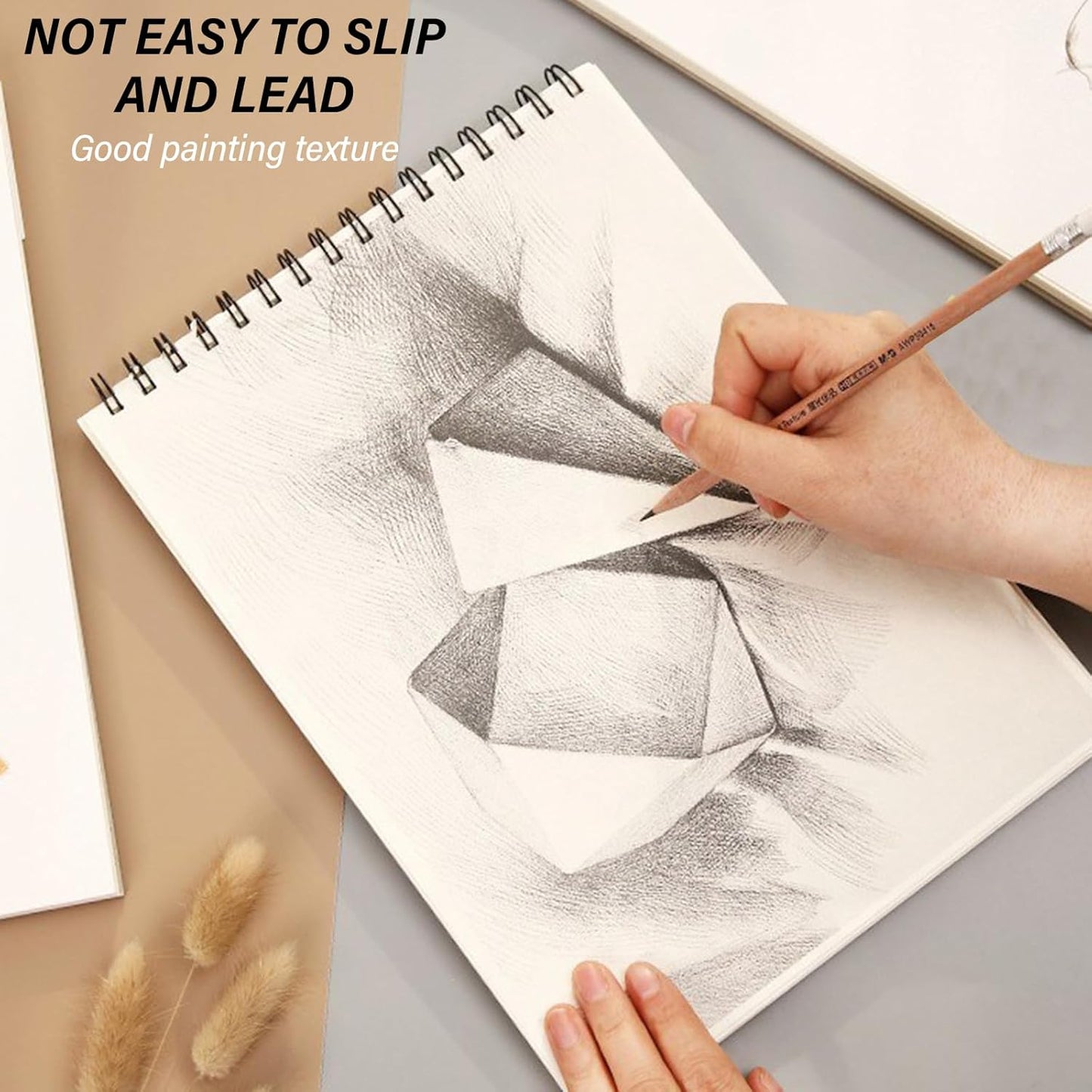 Cabreche Cute Sketchbook Top Spiral Bound Sketch Pad, 9 x 12 inch,100GSM Thick Paper,50 Sheets 100 Pages,Art Sketch Book Artistic Writing Drawing Paper for Girls Women Beginners-Black Sunflower