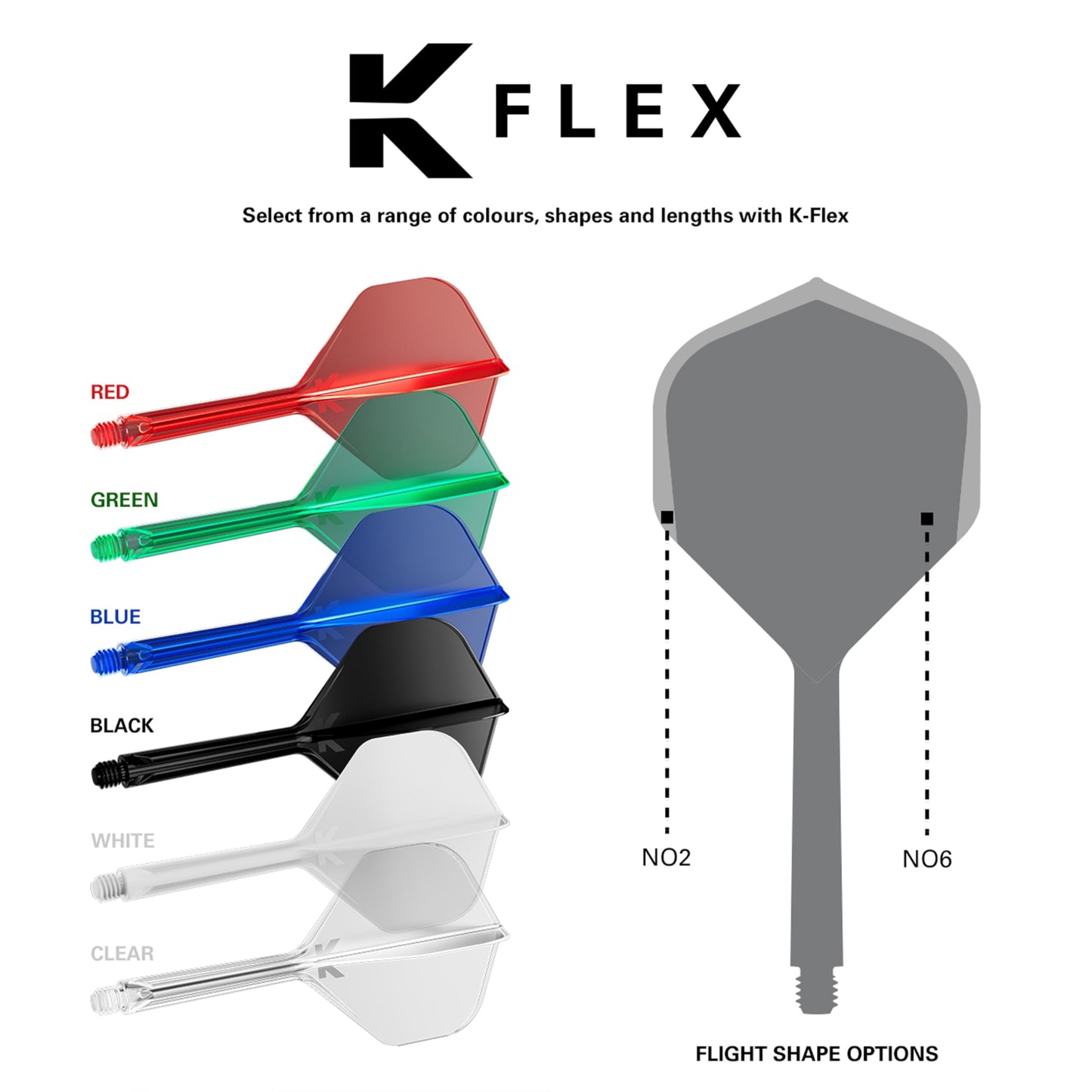 Target Darts K-Flex Integrated Dart Flights And Shafts  Short Stem (19Mm)  No.6 Flight  9-Pack Bundle  Black  White & Clear | Kflex 2 In 1 Flight And Stem  Professional Darts Accessories