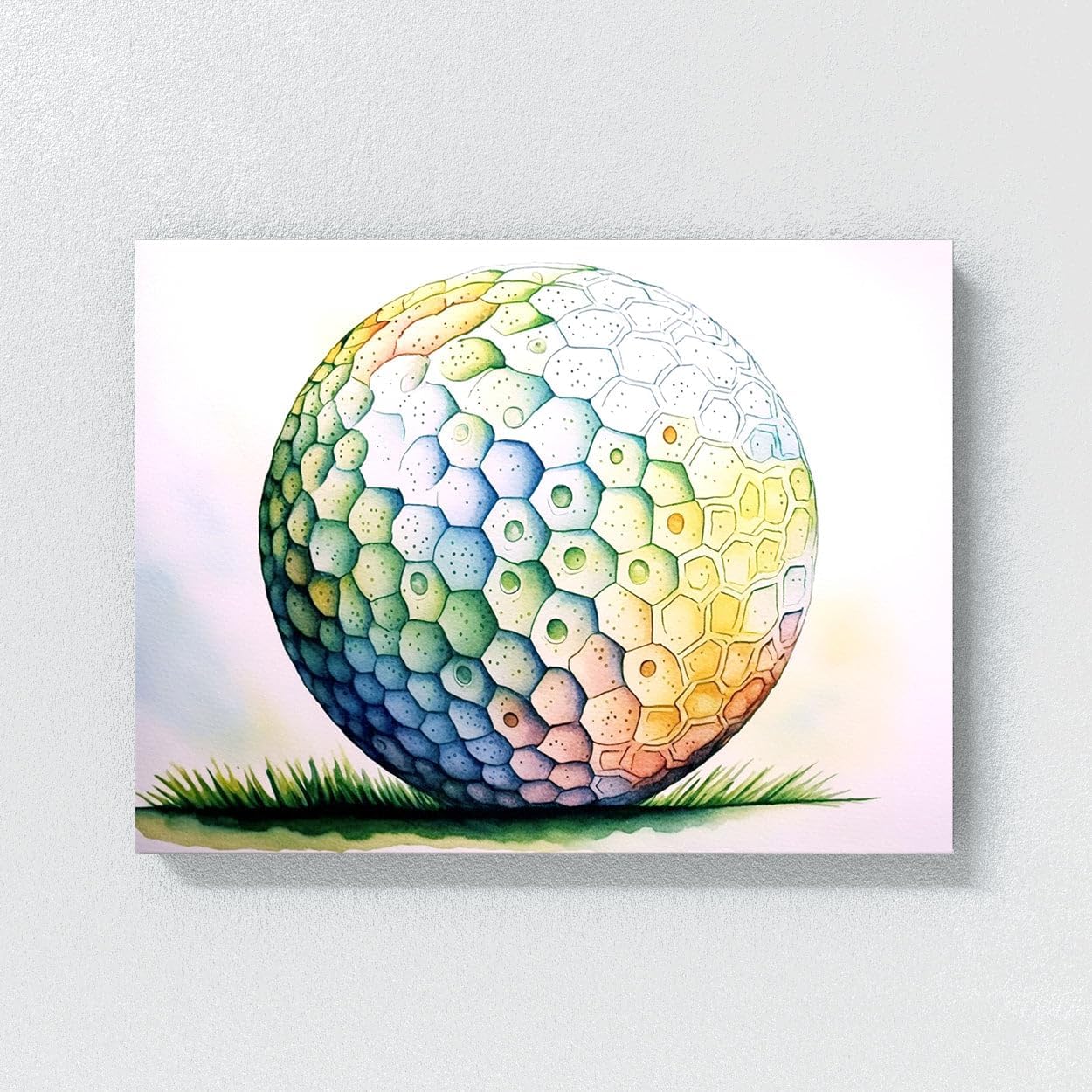 Sense Canvas Golf Ball Watercolor 27 Canvas Art - Home Decor Wall Art Print Poster Painting Medium 24x18 / 0.75"