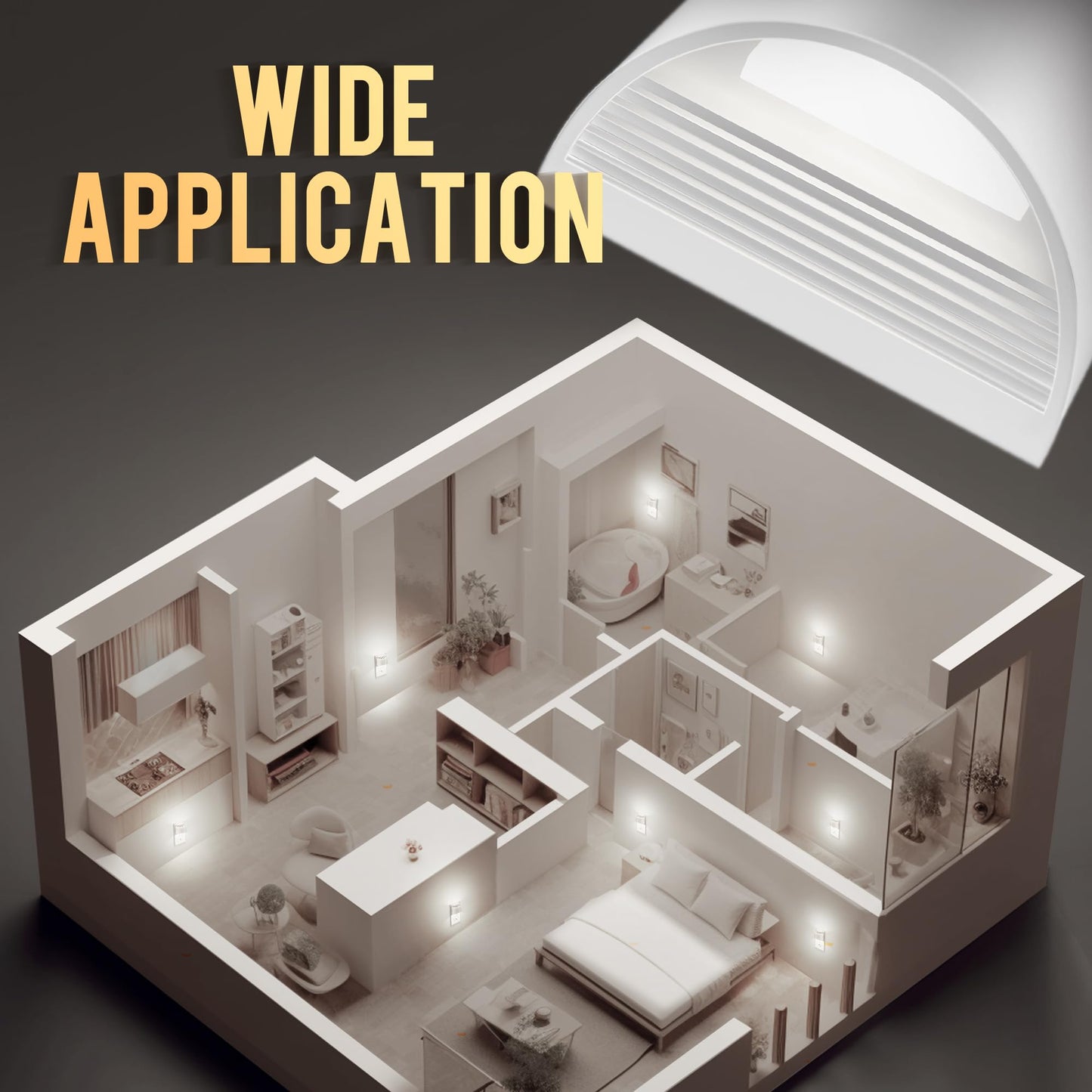 Doresshop Led Night Light[2 Pack]  Night Lights Plug Into Wall  3 Level Brightness Adjustable Plug In Night Light  Dusk To Dawn Sensor Nightlights For mature-themeds Bedroom Bathroom Hallway 5000K White Cover