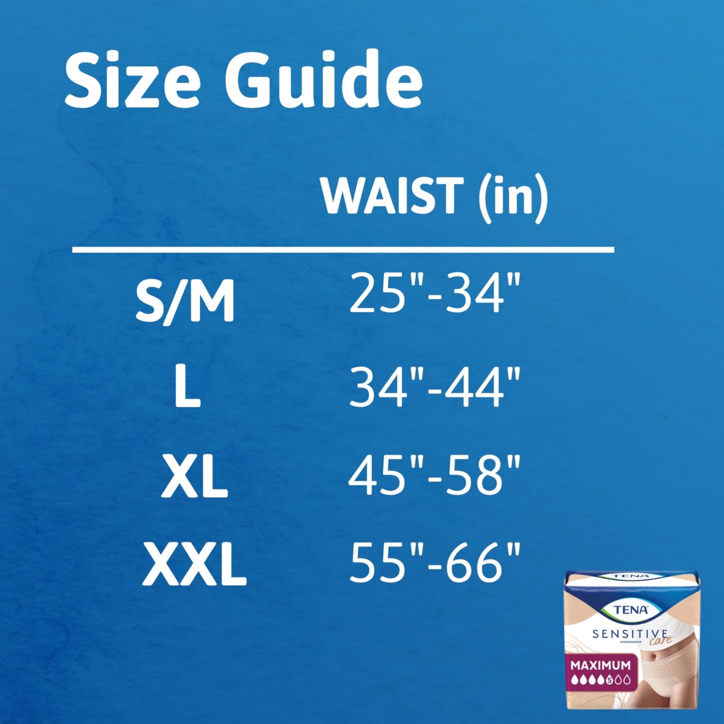 Tena Sensitive Care Adult Maximum Incontinence Underwear for Women, XXL, 56 Count (Waist Size 55in-66in)