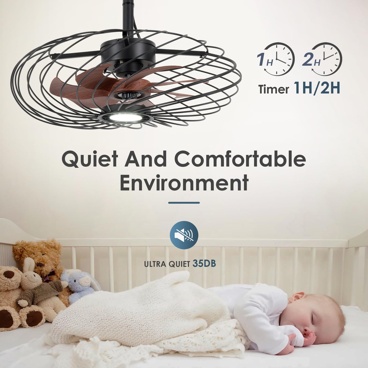 Osgner 20 Outdoor Ceiling Fan With Light  Waterproof Gazebo Fan Remote Control  Dimmable Led Light  Hanging Black Caged Ceiling Fixtures With Plug In Cord For Patios Pergola
