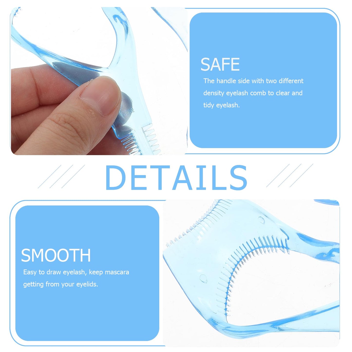 Beavorty Mascara Eyelash Comb Applicator, 3 in 1 Eyelashes Tools, Mascara Shield Applicator Accessories for Girls 2pcs (Random C