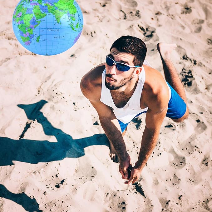 Coopay 12 Pack Inflatable Globe PVC World Globe Inflatable Earth Beach Ball Swimming Pool Ball Birthday Beach Party Decoration Summer Water Games Gifts for Beach Playing or Teaching