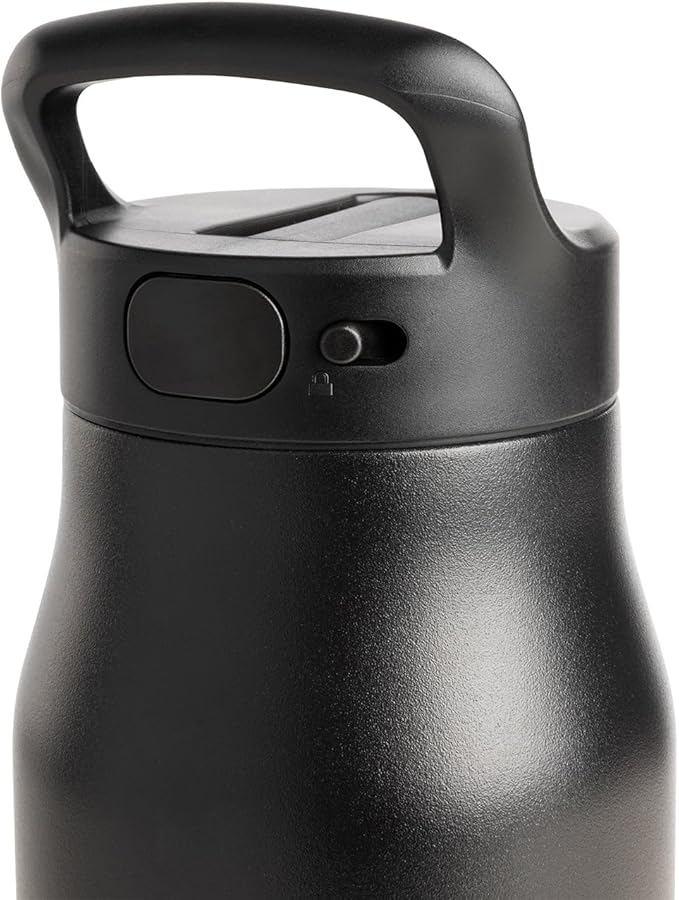 Simple Modern Water Bottle with Push Button Straw Lid | Ceramic-Lined Insulated Stainless Steel | Travel Water Bottles for Gym & Sports | Leak Proof | Mesa Signature Collection | 34oz, Almond Birch