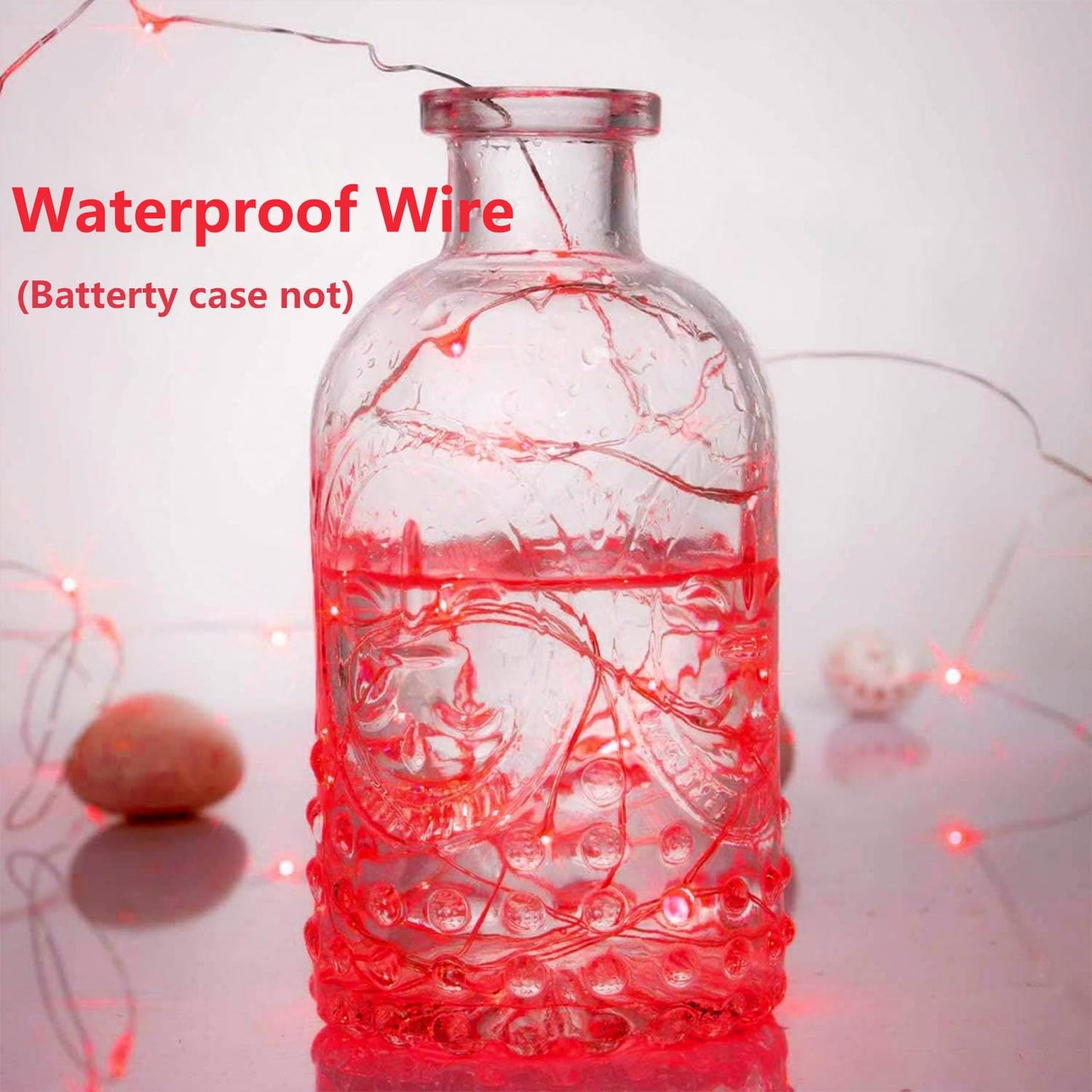 EXF 4-Pack Fairy Lights, 50 LED, Battery Operated, Waterproof, 16FT, Red, Model YHY-BO50LED