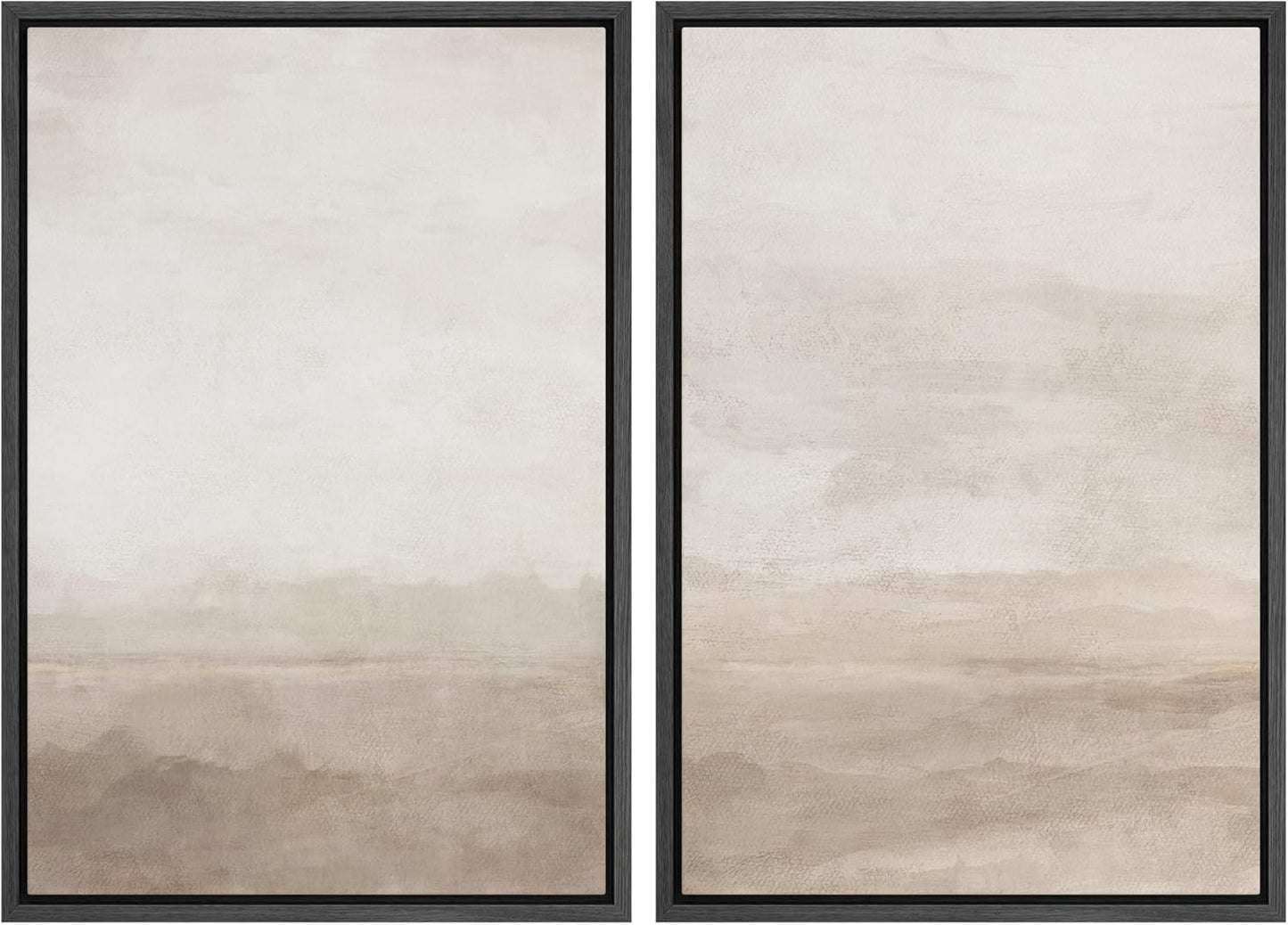 SIGNWIN Framed Canvas Print Wall Art Abstract Wave Pattern Modern Art Minimalist Neutral Decor for Living Room, Bedroom, Office - 24"x36"x2 Black