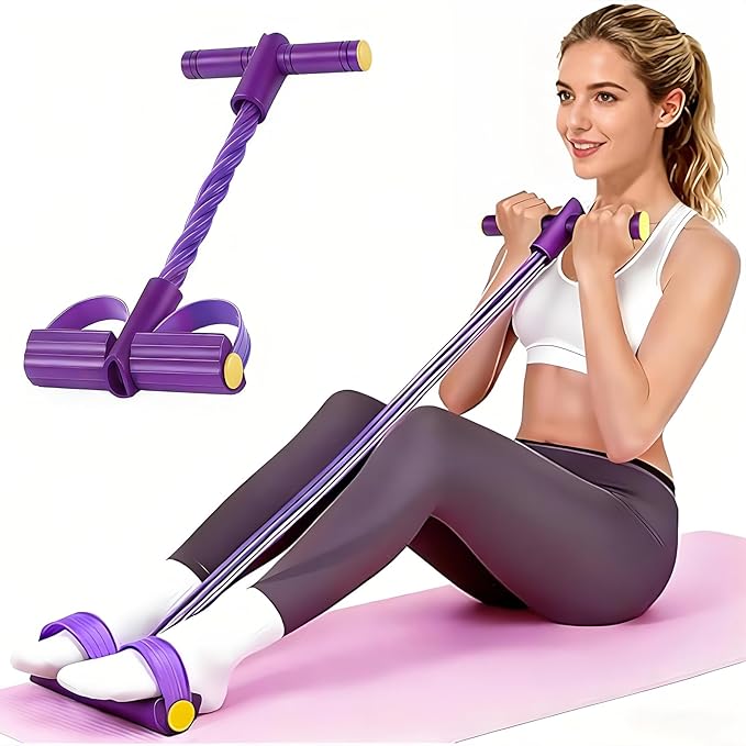 Pedal Resistance Bands with Handles,Upgrade 6-Tubes Manual Tension Training Pedal, Natural Rubber Foot Pedal Resistance Ba...