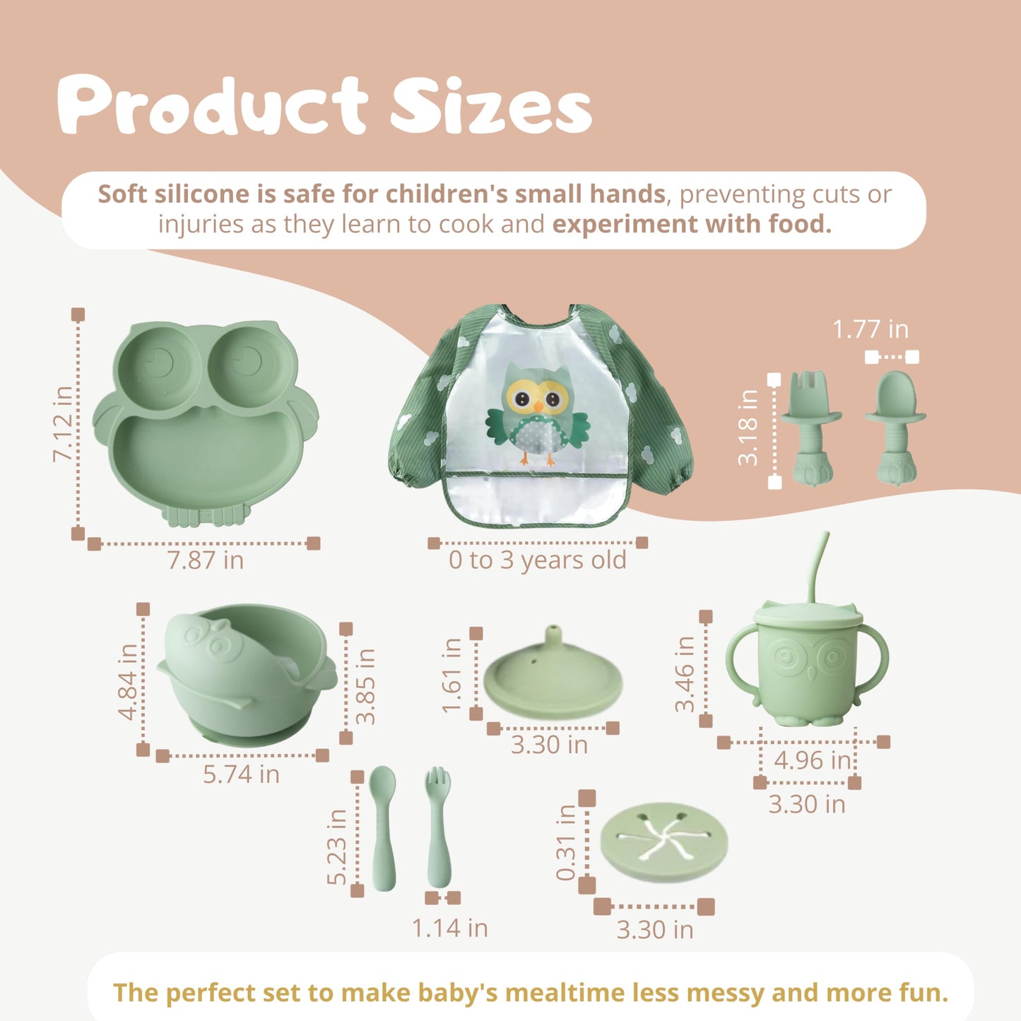 Gianni Silicone Baby Feeding Set 6-12 Months BPA-Free 10 PCS – Baby Suction Plate and Bowl set Utensils