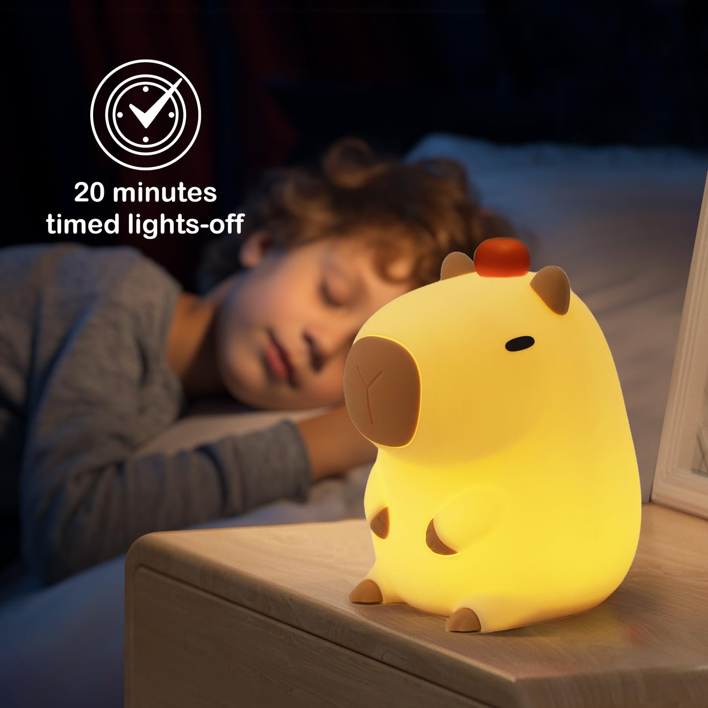nite Capybara Night Light  Cute Orange Capy Lamp For Kids  Soft Silicone Kids Nursery Nightlight Led Touch Light  Bedroom Decor As Xmas Birthday Gifts
