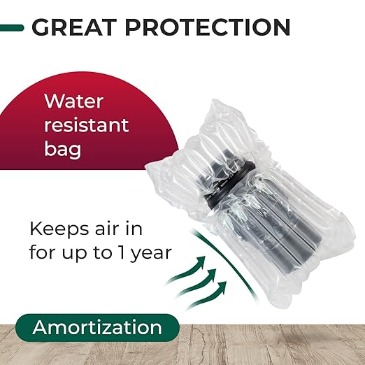 IDL Packaging Inflated 16 oz Bottle Air Bags, Self Sealed, Pack of 3 - Reusable Air Column Bags for Packing, Travel and Shipping - Cushioning Protector for Glass, Ceramic, Breakables