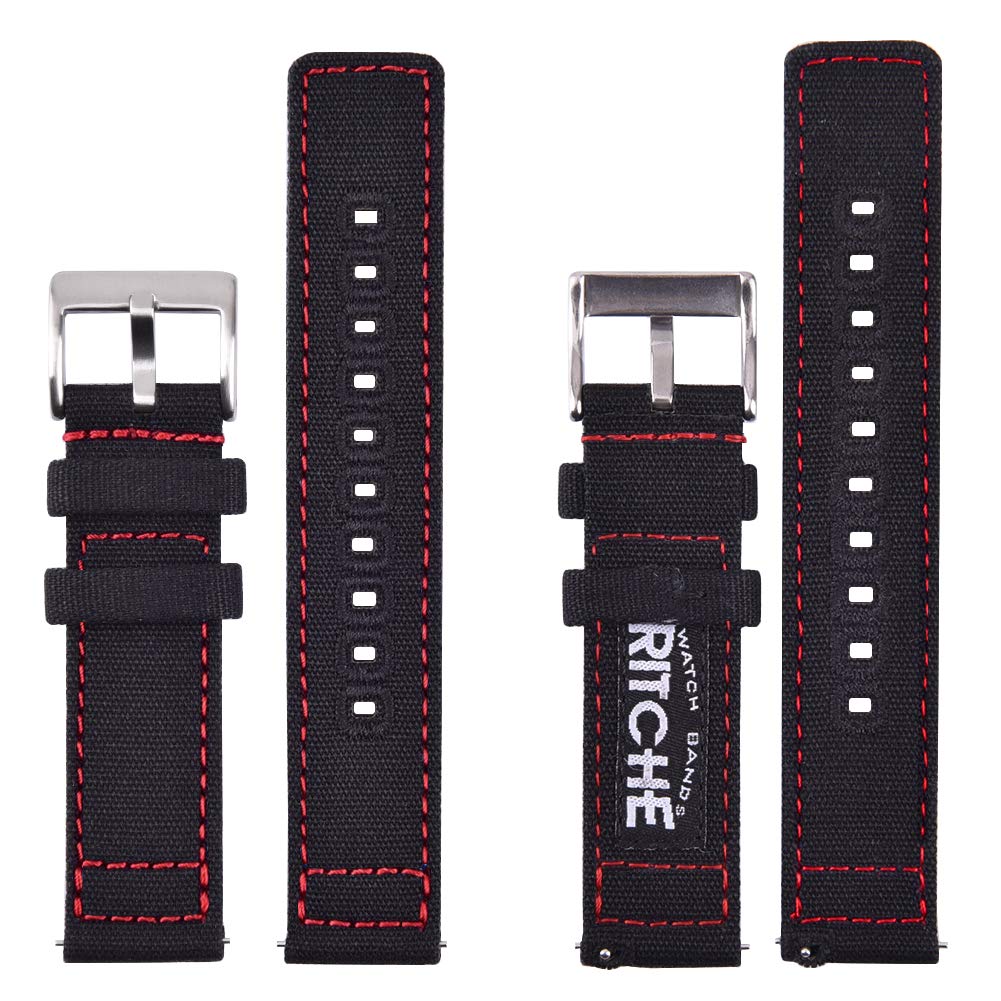 Ritche Christmas Gift 18mm Vintage Canvas Wristbands Quick Release Watch Band Replacement Watch Straps for Men Women, White Elephant Gifts, Stocking Stuffers for Men, Father's Day gifts