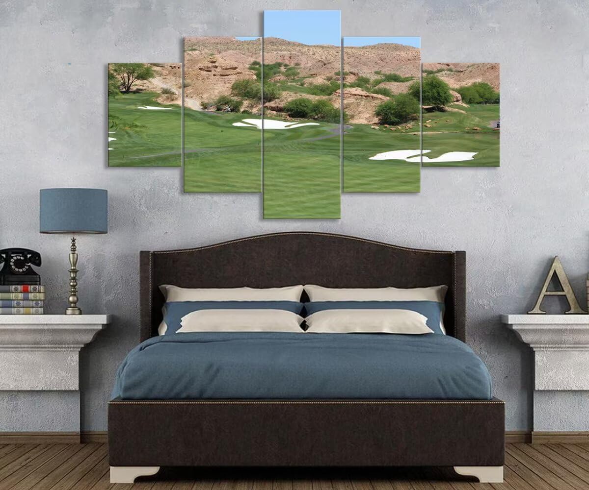 USA Canyons Golf Desert Wall Art for Office Living Room Bedroom Bathroom Wall Decorations Golf Pictures Posters Framed Artwork Canvas Prints Ready to Hang(60''W x 32''H)