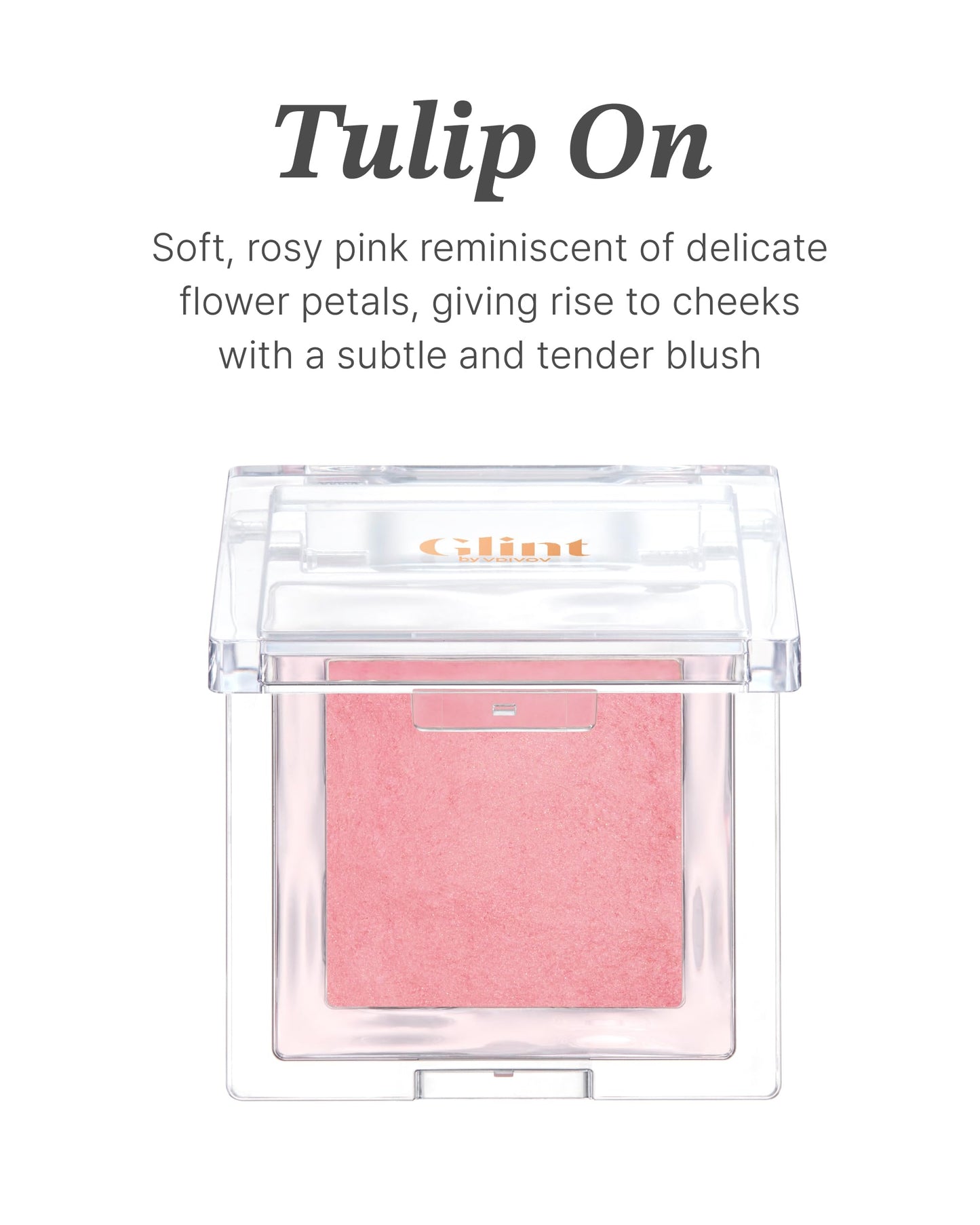 Glint Baked Blush (Tulip On, 0.08oz) - Long-Lasting, All-Day Face Blush Powder for a Natural Look. Korean Skin Care, Korean Make