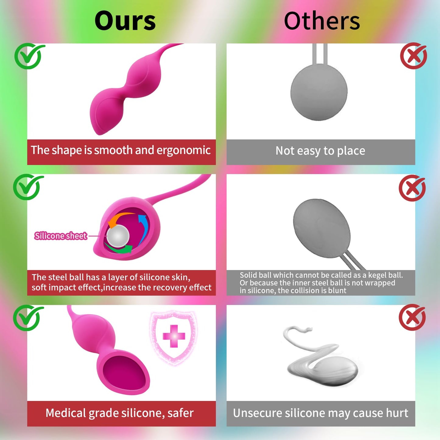Kegel Tightener Balls: for Vaginal Tightening Ben was Balls for Women Pelvic Floor Muscle Strengthening Kegel Weights Ben Wa Balls Set Kegel Balls Set for Women Tightening Exercise Beginners Advanced