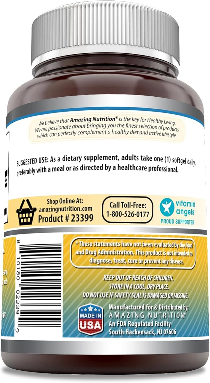Amazing Formulas Vitamin E Supplement | 400 IU Per Serving | 240 Softgels | Non-GMO | Gluten-Free | Made in USA