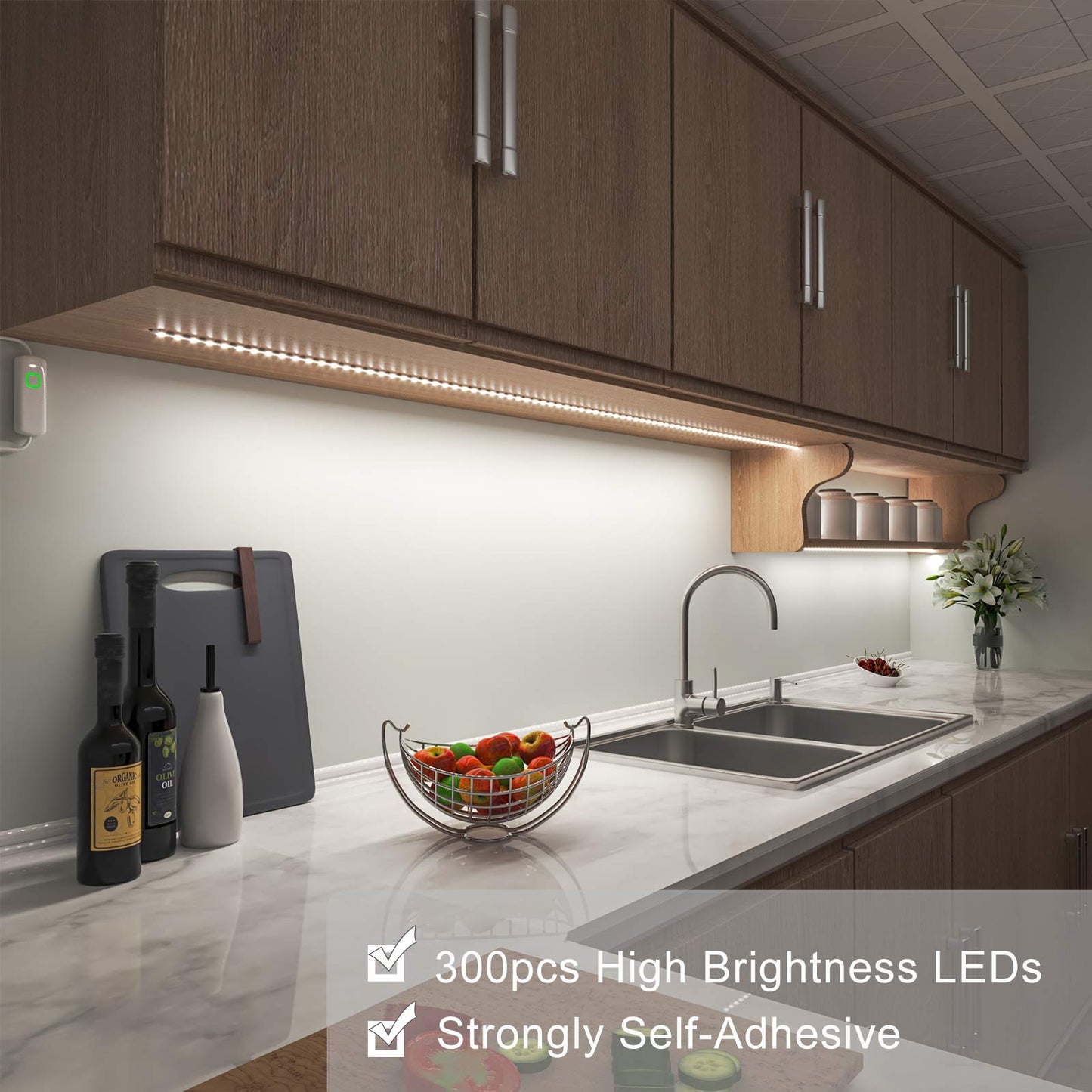 MYPLUS LED Strip Lights, 16.4ft Cold White 6000K, Dimmable 700 Lumen, 300 LEDs, Flexible for Vanity Mirror, Under Cabinet, Kitchen