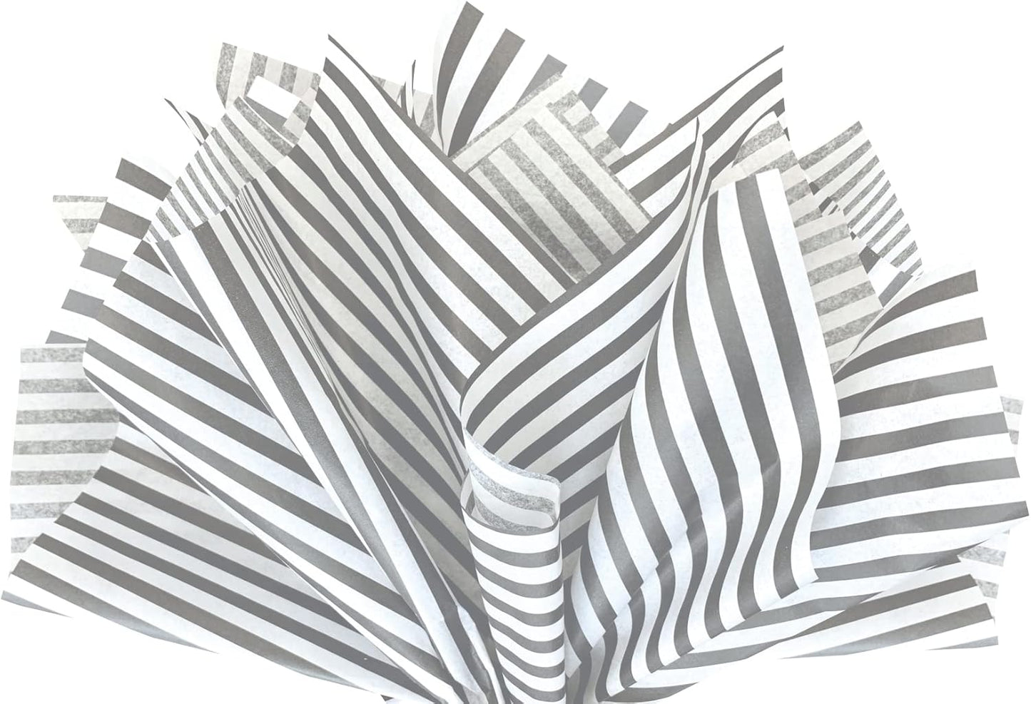 Flexicore Packaging Gray Pin Stripe Print Gift Wrap Tissue Paper Size: 15 Inch X 20 Inch | Count: 50 Sheets | Color: Gray Pin Stripe