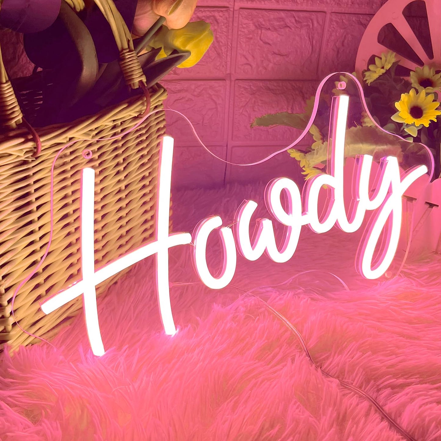 Hdjsign Howdy Neon Sign Hello Cowboy Neon Light For Wall Decor Usb Powered Led Light Up Signs Bar Pub Club Hotel Beauty Room Decor Aesthetic Birthday Gift (15X8.39)