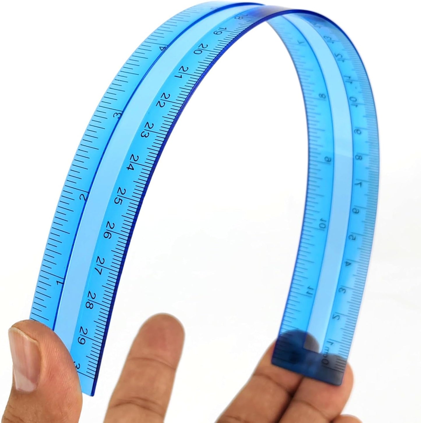 4 Pack Color Transparent Ruler, Plastic Rulers 12 Inch, Assorted Color Metric Rulers Bulk for School, Office, Classroom (4)