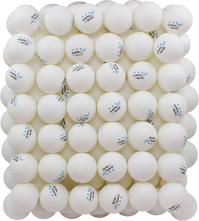 MAPOL 100 Pack White 3-Star Table Tennis Balls Advanced Training Ping Pong Ball