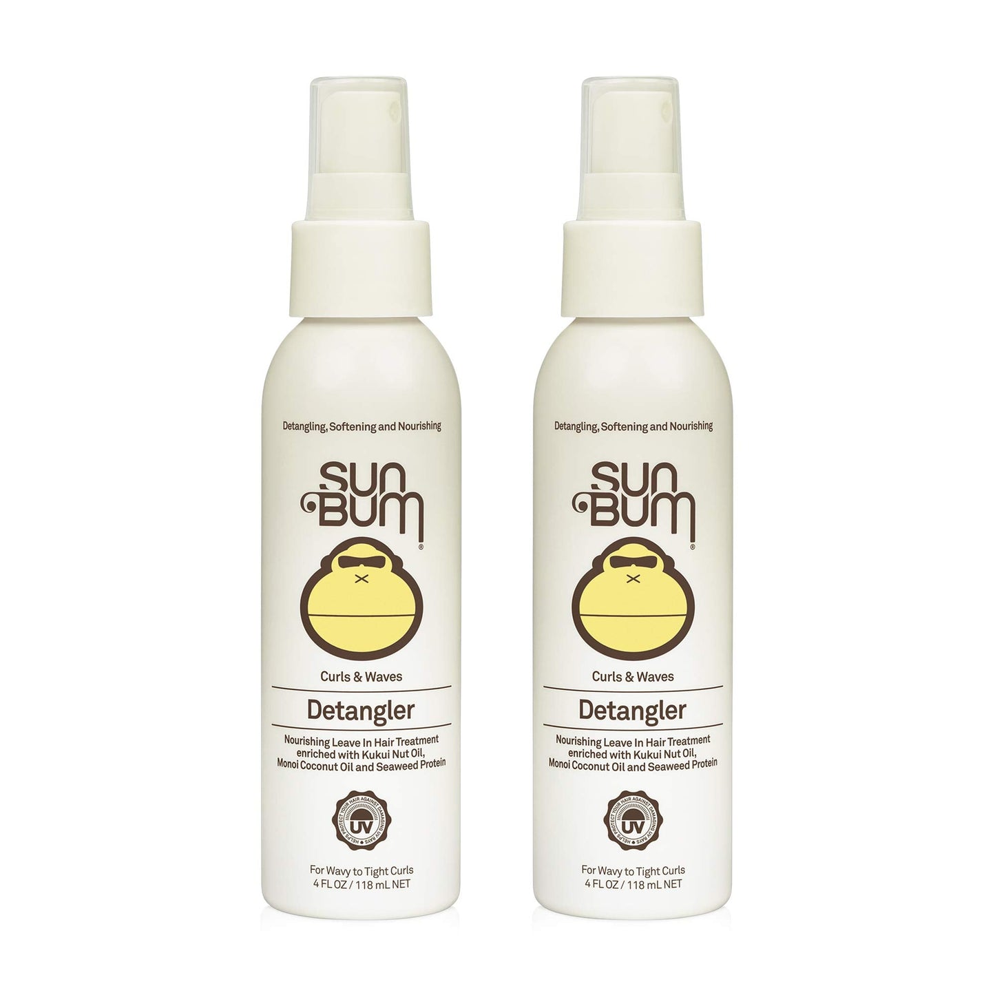 Sun Bum Sun Bum Curls & Waves Detangler Vegan and Cruelty Free Moisturizing Hair Treatment for Wavy and Curly Hair 2 Pack