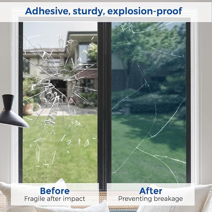 Coavas One Way Privacy Window Film,Daytime Window Tint for Home, Reflective Mirror Glass Window Film See Out Not in,Heat UV Blocking Anti-Glare Window Covers with 3 Tools, 17.5 x 118.1 Inch, Blue