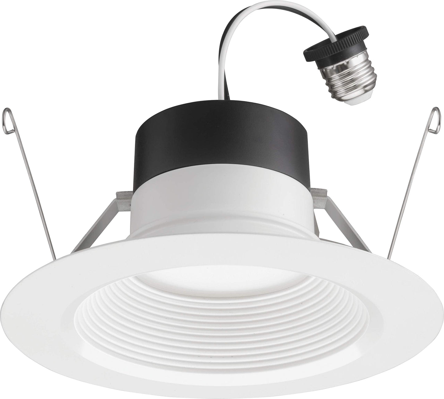 Juno E Series 5"/6" LED Ceiling Light, Baffle Trim Recessed Lighting with 5-in-1 Switchable White Color, 900 Lumens, Wet Rated LED Downlight, Dimmable, White, 6-Pack
