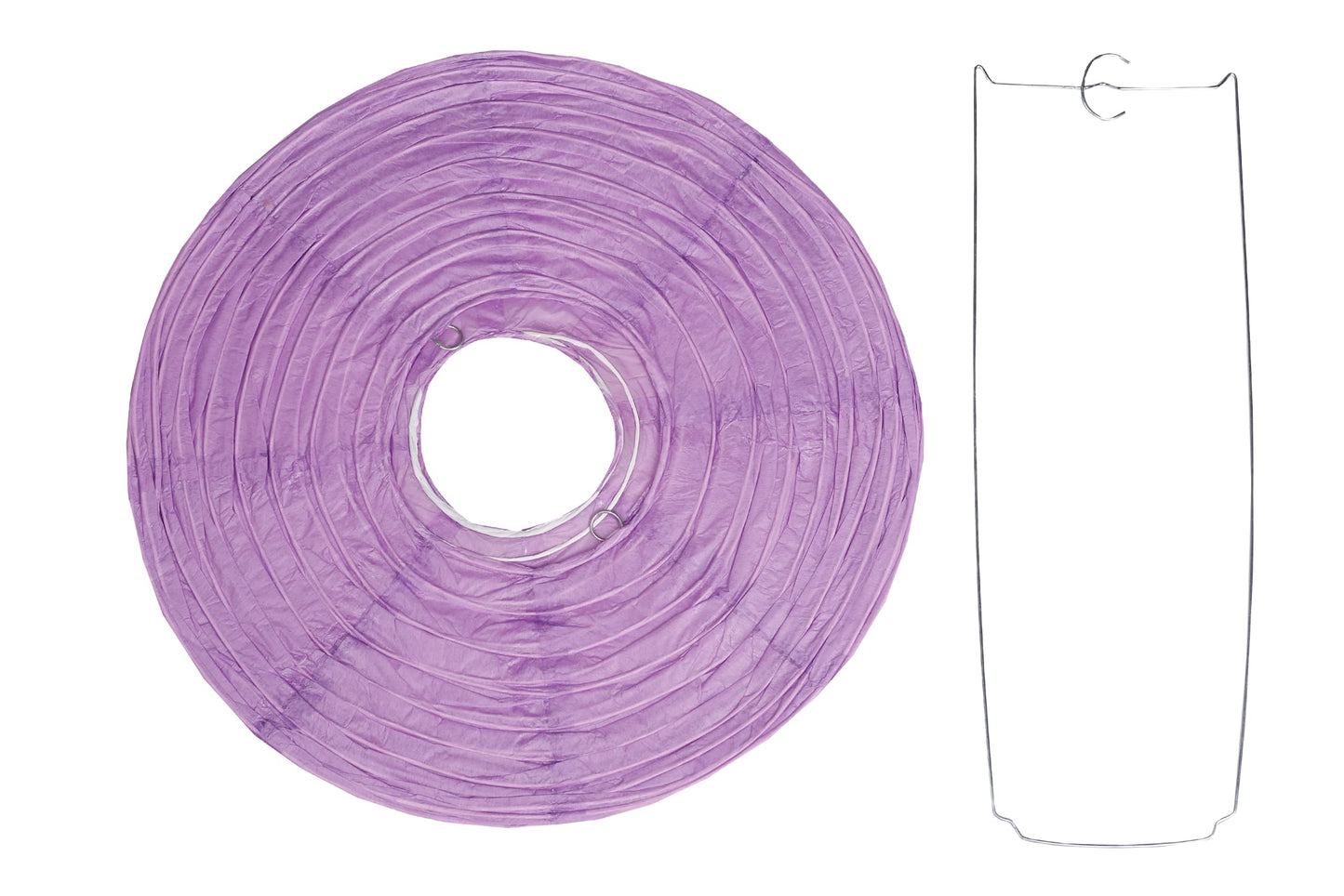 Matissa Pack Of 3 Round Paper Lanterns - 12/30Cm, Lilac, Paper - Wedding & Birthday Party Decoration