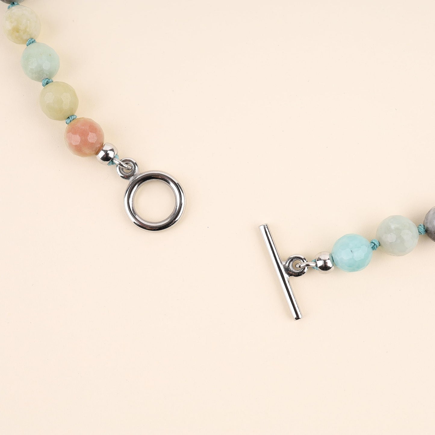 GAVU Handmade Faceted Amazonite Necklace for Men, Mens Crystal Beaded Necklace 20
