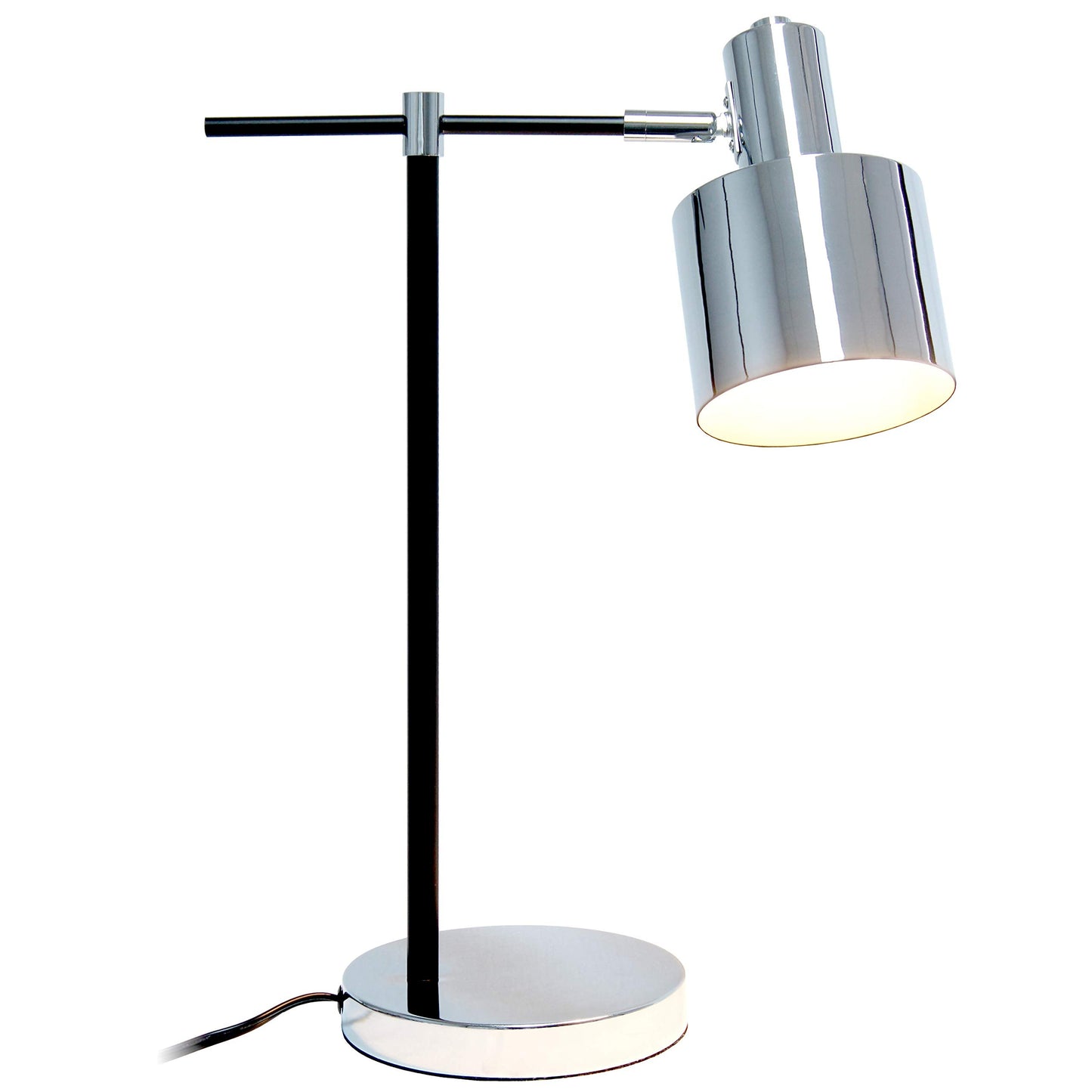 Simple Designs LT2074-CHR Metal Table Lamp, Chrome Finish, Iron Material