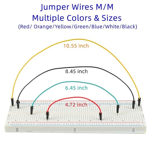 BOJACK 130 Pcs Flexible Breadboard Jumper Wires