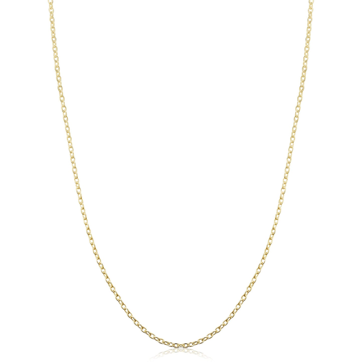 Kooljewelry Yellow Gold Over Sterling Silver Round Cable Chain Necklace (1.6 mm, 18 inch)