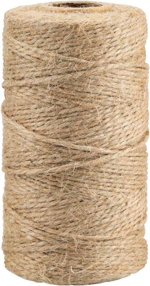 KINGLAKE Natural Jute Twine String 656 Feet 2mm Twine for Crafts Gift Wrapping Christmas Packing String for Arts Decoratio...