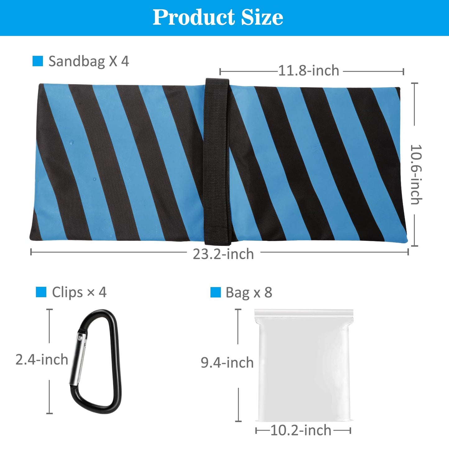 4 Packs Blue Sandbag Weight Bags For Light Stand Photography Video Equipments, Heavy Duty Saddlebags For Backdrop Stand, Photo T
