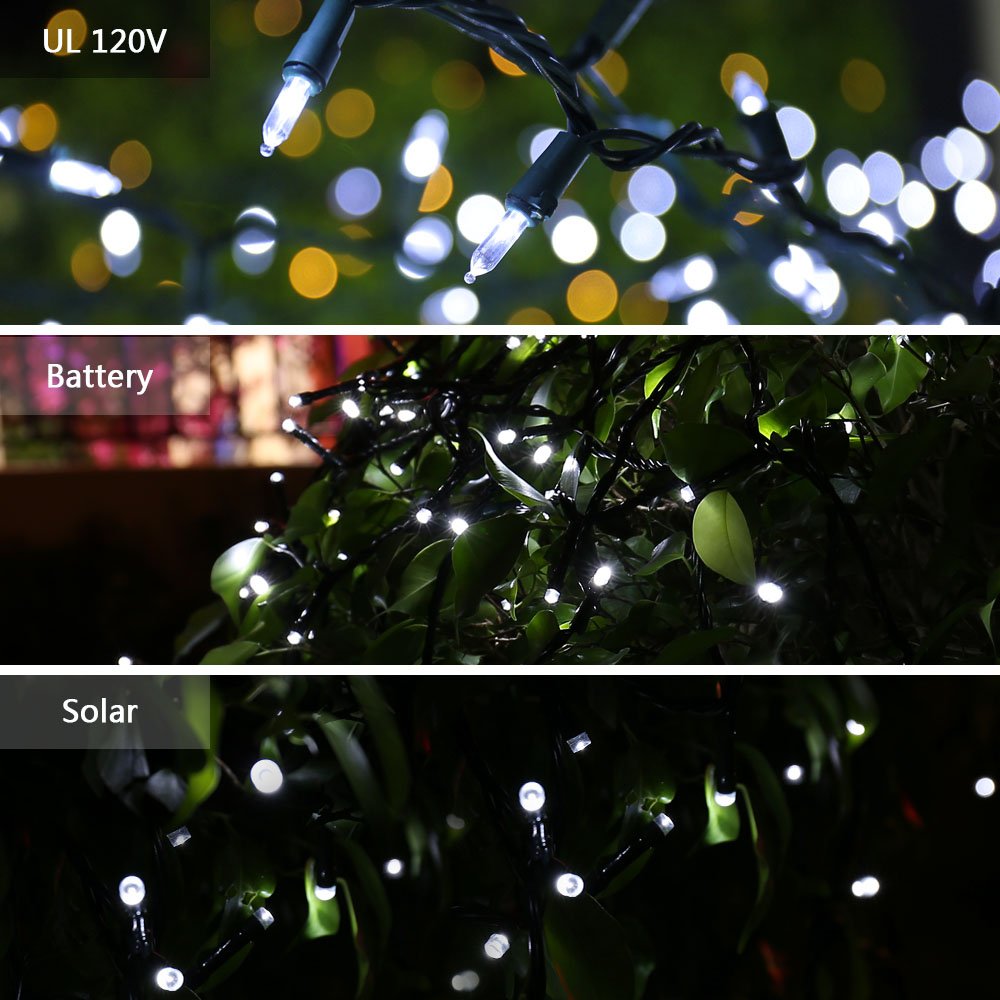 Brizled Christmas Lights, Mini String Lights, 33ft, 100 LED, Cool White, 120V UL Certified, Model TSD-100W-3/S-FT19