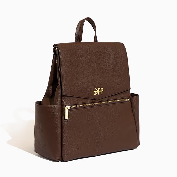 Freshly Picked Mini Classic II Diaper Bag Backpack, Wipeable Vegan Leather With Changing Pad, Convertible (Espresso V2)