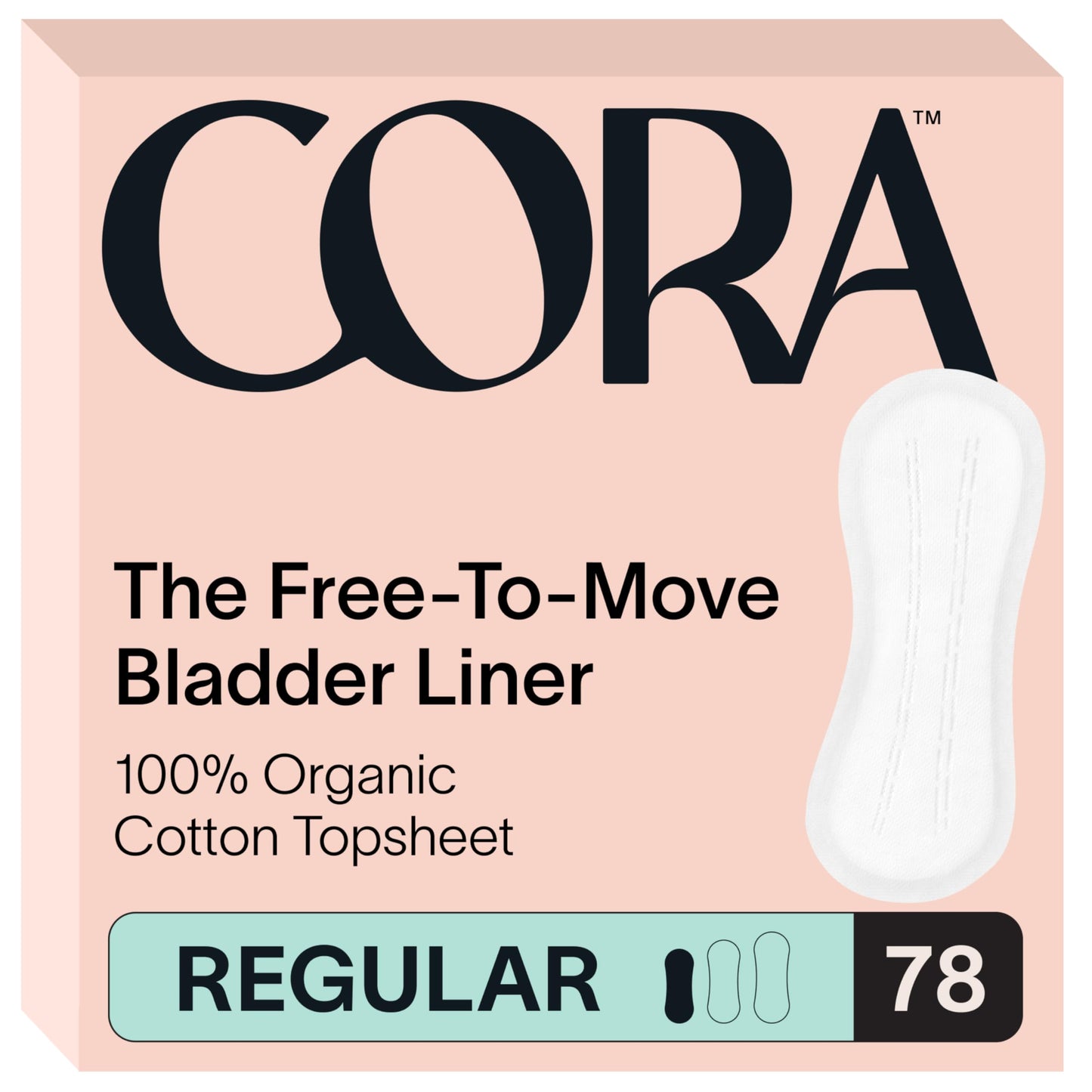 Cora 100% Organic Cotton Topsheet Bladder Liners (78 Regular Bladder Liners)