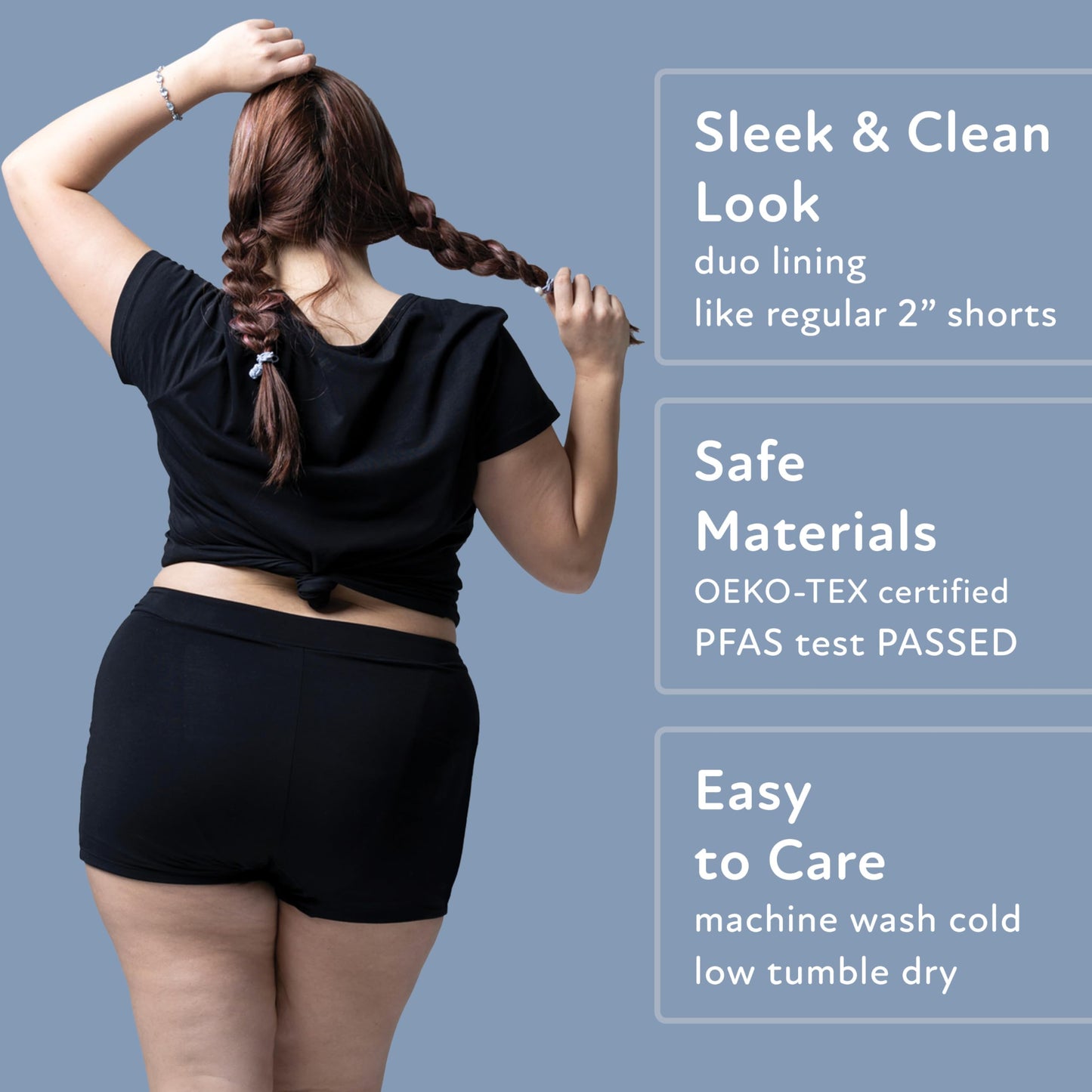Goat Union Overnight Period Shorts for Women - 2" Absorbent Sleep Period Boyshorts Heavy Flow